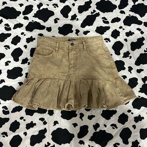 Nasty Gal NWT Twill Ruffled Denim Mini Skirt Co-ord